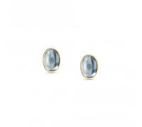 Nominations 750 Gold Oval Stones Light Blue Topaz Earrings 027840/025 -