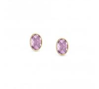 Nominations 750 Gold Oval Zirconia Pink Earrings 027841/003 - Refined