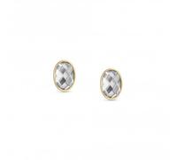 Nominations 750 Gold Oval Zirconia White Earrings 027841/010 - Elegant