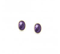 Nominations 750 Gold Oval Zircons Purple Earrings 027841/001 - Timeless