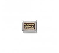 Nominations Classic Pave Zirconia Gold Rectangle Champagne Link 430313/04 -