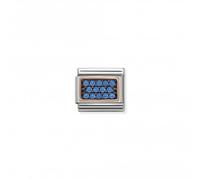 Nominations Classic Pave Zirconia Gold Rectangle Light Blue Link 430313/06 -