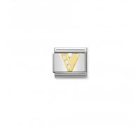 Nominations Composable Classic Letters Gold Cubic Zirconia V Link 030301/22