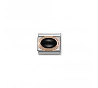 Nominations Composable Classic Oval Rose Gold Black Agate Link 430501/02 -