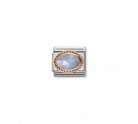Nominations Composable Classic Stone Rose Gold Banded Agate Link 430507/33 -