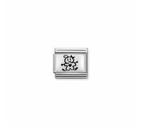Nominations Nomination Classic Oxydised Plates Steel Silver Baby Girl Link - Stainless Steel / Sterling Silver