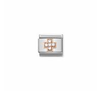 Nominations Nomination Classic Symbols Stainless Steel Rose Gold Zirconia Cross Link - Stainless Steel / Rose Gold / Zirconia