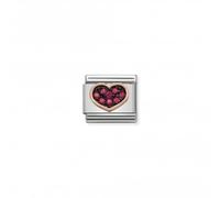 Nominations Nomination Classic Zirconia Rose Gold Red Heart Link 430311/01
