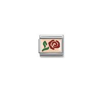 Nominations Nomination Composable Classic Flowers Red Rose and Rose Gold Link 430201/10