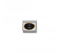 Nominations Nomination Composable Classic Gold Black Agate Link 030502/02 | Acotis Diamonds