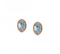 Nominations Nomination Gold Zirconia Oval Rich Light Blue Earrings