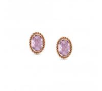 Nominations Nomination Gold Zirconia Oval Rich Pink Earrings