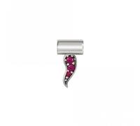 Nominations Nomination Seimia Symbols Silver Coloured Cubic Zirconia Horn Red Link