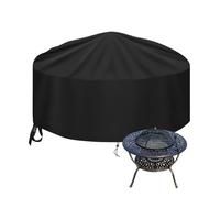 Nomiou Fire Pit covers waterproof round,Firepit Covers Weatherproof,Anti-UV,Heavy Duty Rip Proof 600D Oxford Fabric Patio Garden Firepit Round Barbecue Grill Cover(Ø91x31cm