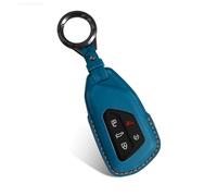 Nomiyo Leather Key Fob Cover, Key Case Shell Fit for VW Atlas ID.3 ID.4 Golf 8 GTI R Seat Leon MK4 (2020-2025) 3/4/5 Buttons-Blue