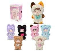 Nommi Blind Box, Cute Vinyl Face Plush Blind Box Figures, Nommi Loveliness Never Ends Series Plush Doll, Kawaii Collectible Toys Figure Mystery Box for Gifts, Single Box (1 of 7 Possible Styles)