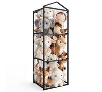 NomNest Stuffed Animal Storage Plushies Storage, Toy Storage Organizer Giant Stuffed Animal Zoo Holder, Sturdy Metal Toy Shelf Teddy Bear Storage Bedroom Organization (Non-Wheeled, Black)