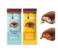 NOMO Birthday Cake Filled Chocolate Bars/Caramel Filled Chocolate Bars Bundle (12 counts)