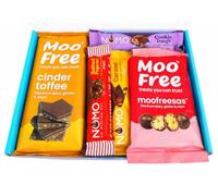 NOMO & Moo Free Chocolate Selection Hamper Gift Box | Cinder Toffee Large Bar | Free From, Dairy Free, Gluten Free & Vegan | Hamper Exclusive To INTERGALACTIC SWEETS