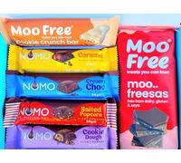 NOMO & Moo Free Chocolate Selection Hamper Gift Box | Moofreesas Large Bar | Free From, Dairy Free, Gluten Free & Vegan | Hamper Exclusive To INTERGALACTIC SWEETS