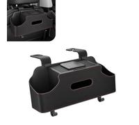 Nomocale 1 PC Car Seat Back Organizer, Car Back Seat Multi-Function Storage Box with 2 Drink Cup Holders, 11.42" x 3.35" Leather Tissue Organizer, Universal for Most Cars, Trucks, SUVs (Black)