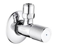 nomona Water Angle Valve with Single Lever, Wall Connection G1/2" x G3/8" Outflow Basin Sink Faucet Water Valve, Brass Chrome Plating Angle Valve for G3/8" Bathroom Kithchen Faucet (Marking: Blue)