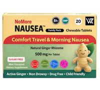 NoMore Nausea Natural Travel, Motion and Morning Sickness Chewable 20 Tablets 20 Tablets