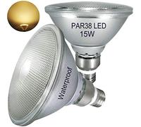 NON 2-Pack,Glass Reflector PAR38 LED Bulbs,15W,2700K Warm White,Indoor/Outdoor Lighting,Waterproof,120W-150W Halogen Lamp Replacement,220V-240V,E27 Floodlight Bulb,Track Light,Recessed Light