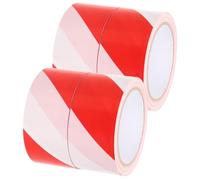 Non-Adhesive Warning Tape - 4 Rolls Red & White Hazard Stripes, 4.8cm x 100m for Crowd Control, Safety Marking, Event Management, Construction Site Use