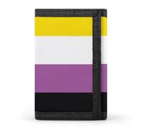 Non-Binary Community Flag Men's Trifold Wallet Slim Minimalist ID Credit Holder
