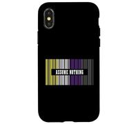 Non Binary Flag Bar Code Assume Nothing Queer Pride Month Case for iPhone X/XS