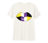 Non Binary Flag Lips Premium T-Shirt
