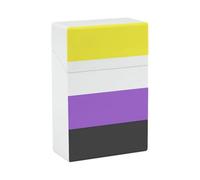 Non-binary Flag Plastic Cigarette Case Waterproof Anti-Squeeze Cigarette Box with Snap Closure
