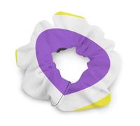 Non-binary Flag Women Scrunchies for Ponytail Holders Soft Satin Elastic Hair Ties for All Hair Types