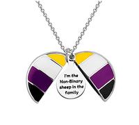 Non-Binary Gift Non Binary Pride Queer Gift Non Binary Flag I'm the NON-Binary Sheep in the Family Open Locket Necklace (NON-Binary Sheep- N EU)