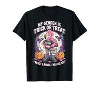 Non-Binary Halloween Flamingo Pronouns Not a Phase They Them T-Shirt