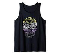 Non Binary Halloween Skull LGBT Gender Fluid Queer Gift Tank Top