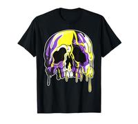 Non Binary LGBTQ Candle Sugar Skull Gay Pride T-Shirt