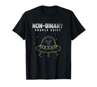 Non Binary People Exist Alien LGBTQ Queer Non Binary T-Shirt