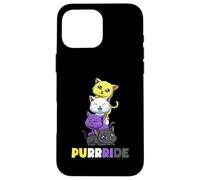 Non Binary Pride Cats Case for iPhone 16 Pro Max