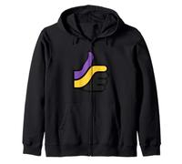 Non Binary Pride Flag Colors Nonbinary Transgender Thumbs Up Zip Hoodie