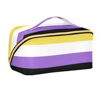 Non-Binary Pride Flag Nb Nonbinary Pride LGBT Makeup Bags for Women Travel-Size Accessories