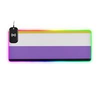 Non-Binary Pride Flag Nb Nonbinary Pride LGBT Wirel Charging Glowing Mouse pad for Desk Wearable Desktop 35.4 x 15.7 in Computer Mousepad