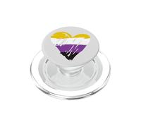Non Binary Pride Heart Flag PopSockets PopGrip for MagSafe