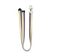 Non-Binary Pride Lanyard - Yellow, White, Purple & Black Flag ID Holder | Inclusive LGBTQ+ Neck Strap for Work, Students, Events & Ally Gifts