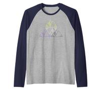 Non-binary Pride Mountain, NB LGBTQ Geometry, Nonbinary Gift Raglan Baseball Tee