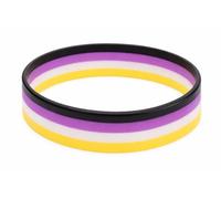 Non-Binary Pride Silicone Wristband - Black Purple White Yellow