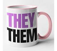 Non Binary Pronouns Mug - They / Them (Pink)