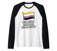 Non-Binary Rights are Human Rights - Pride Trans Ally Raglan Baseball Tee