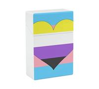 Non-binary Transgender Flag Plastic Cigarette Case Waterproof Anti-Squeeze Cigarette Box with Snap Closure